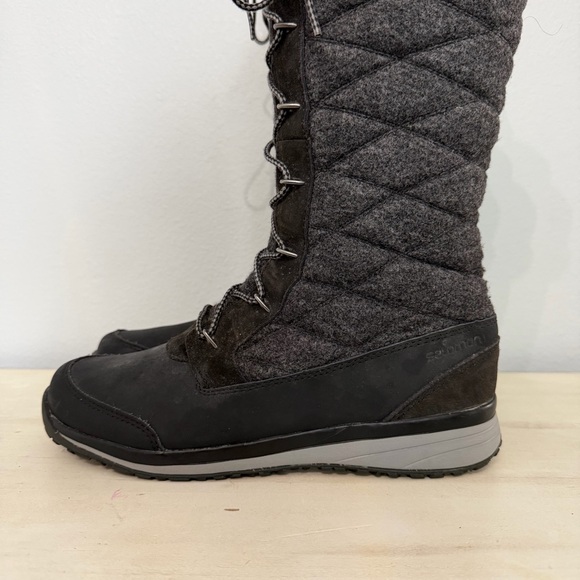 Salomon Grey Quilted Hike High Winter Boots Size 7.5 - Picture 2 of 11